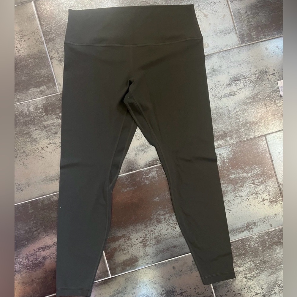 Lululemon High Rise WUNDER UNDER 28" Olive Leggings EXC COND Size 14 Women's